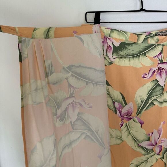 Tommy Bahama Women’s Vintage Fuzzy Peach Silk Tropical Floral Print Wrap Skirt B - Picture 14 of 14